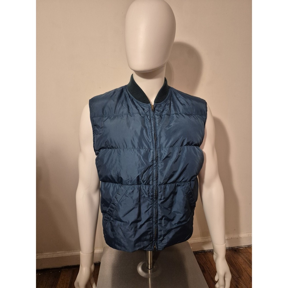 Eddie Bauer Vintage Mens Medium Goose Down Puffer Vest Green